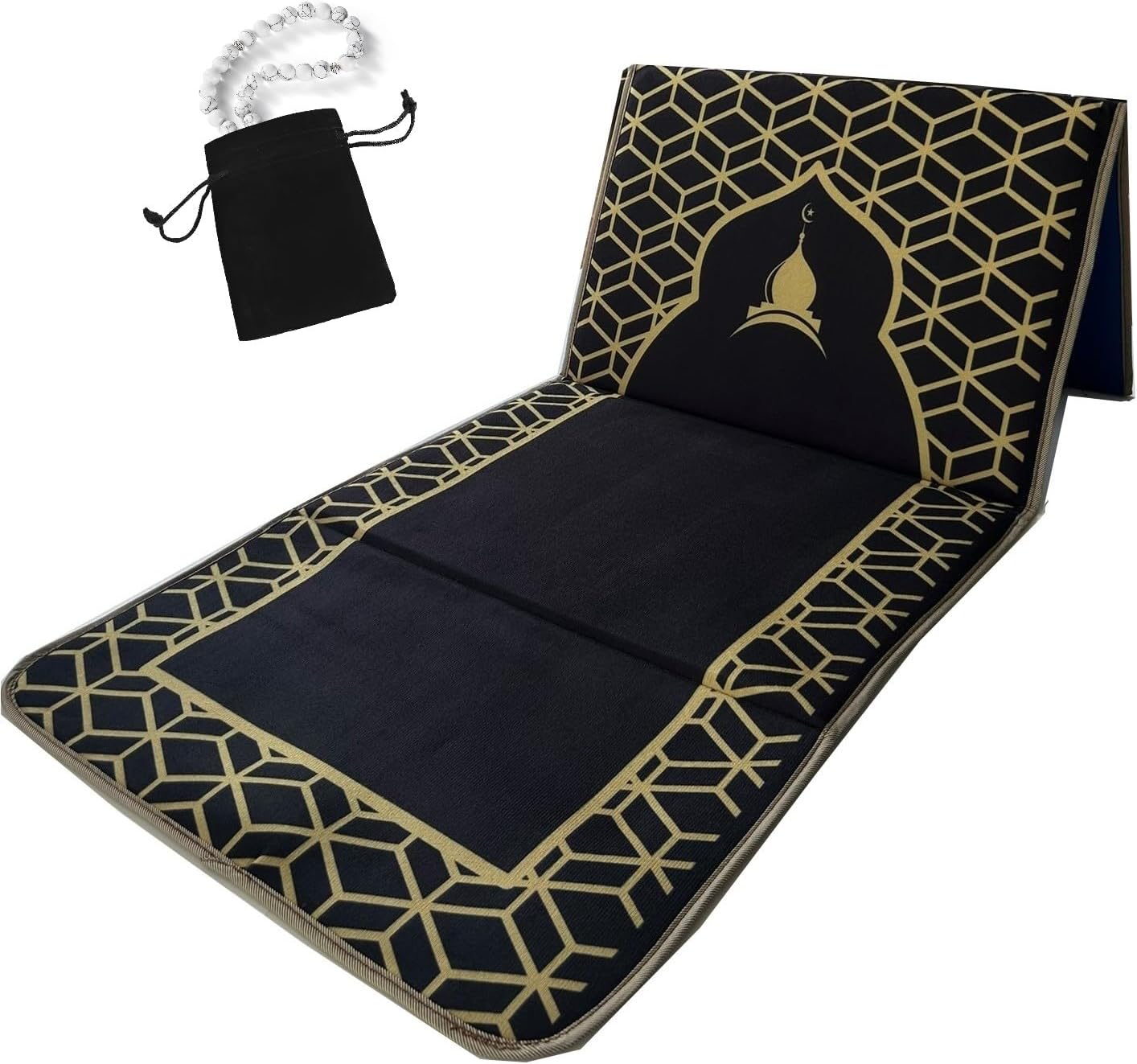 Back Support Prayer Mat Muslim Rug Islamic - Prayer Rug Sajadah for Men Women for Eid Travel Ramadan, Masjid, Soft and Luxury